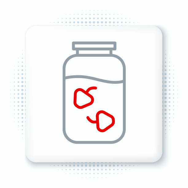 线草莓果酱罐图标孤立在白色图片下载