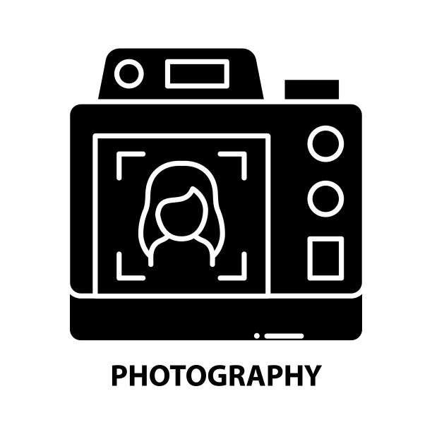 摄影图标，黑色矢量符号可编辑笔画，概念说明图片下载
