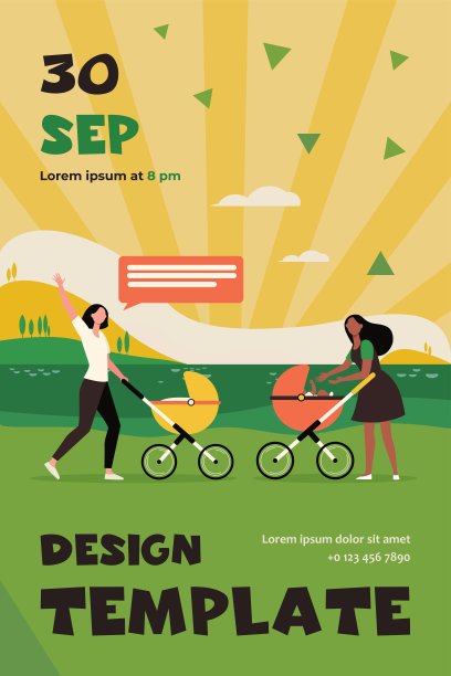 两位新手妈妈一起散步图片下载