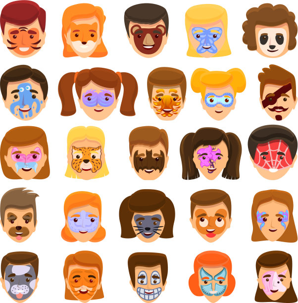 脸画图标设置卡通风格图片下载