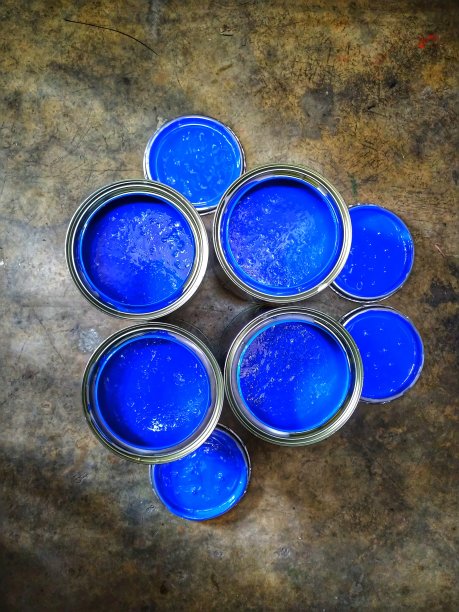 标志蓝色油彩图片下载