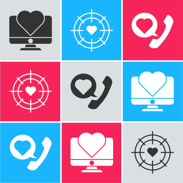 设电脑显示器与心连心在一起图片下载