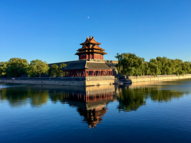 中国北京，故宫的炮塔图片下载