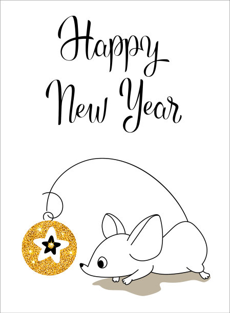 小老鼠在玩圣诞玩具图片下载