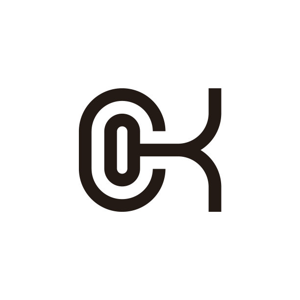 字母CK条纹几何线条符号图片下载