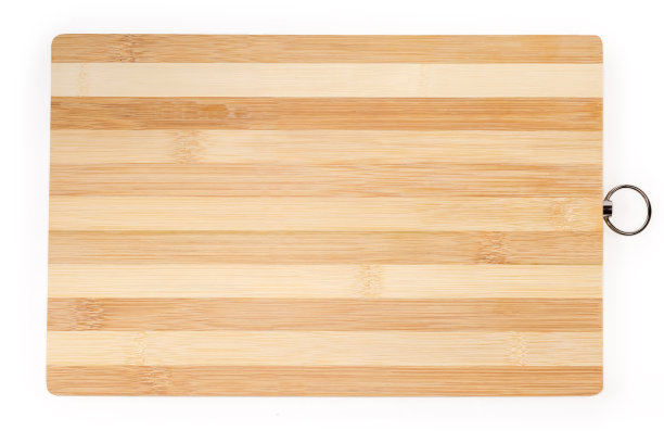 竹切板与金属环挂，俯视图图片下载