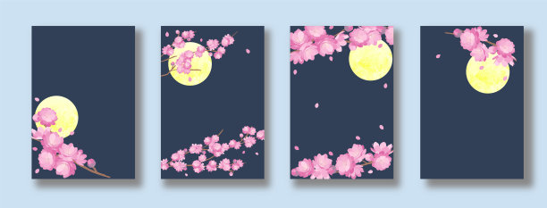 桃花春明信片背景图片下载