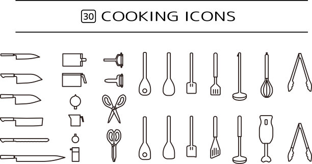 厨房用具插图图标图片下载