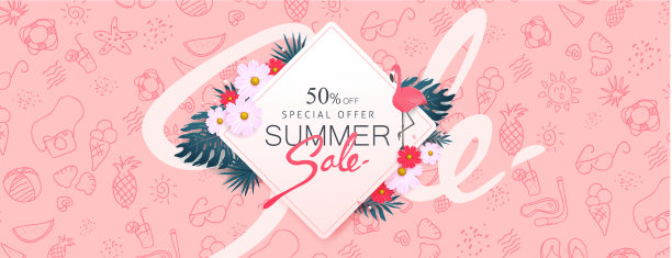 夏季销售背景布局图片下载