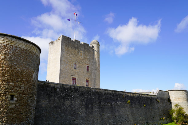 福拉斯沃班堡，阳光日在法国沙朗特图片下载