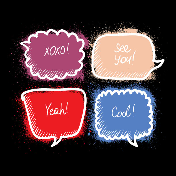 垃圾涂鸦手绘气泡语音集图片下载