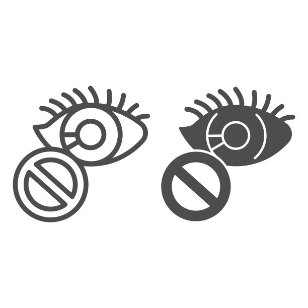 丧失视线和固体图标，残疾概念，白底失明标志，移动概念和网页设计的轮廓风格的丧失视线图标。矢量图形。图片下载