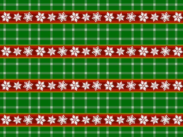 绿色，红色和雪花图案图片下载