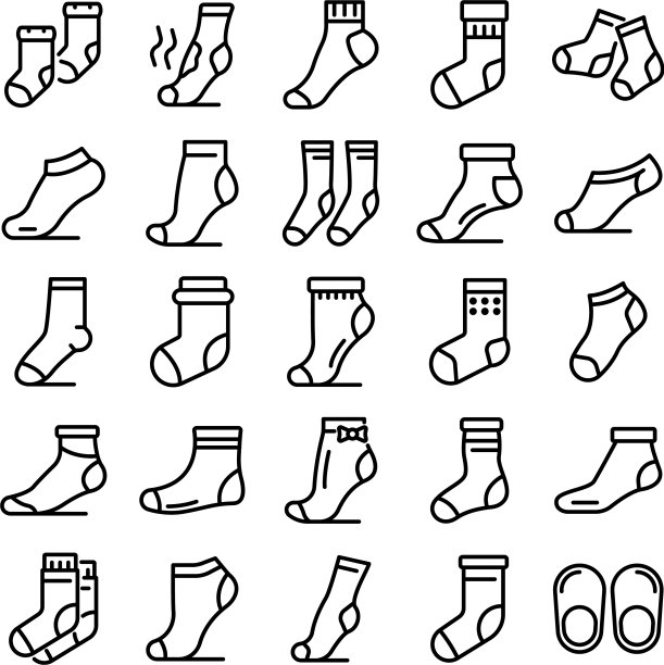 袜子图标设置轮廓风格图片下载