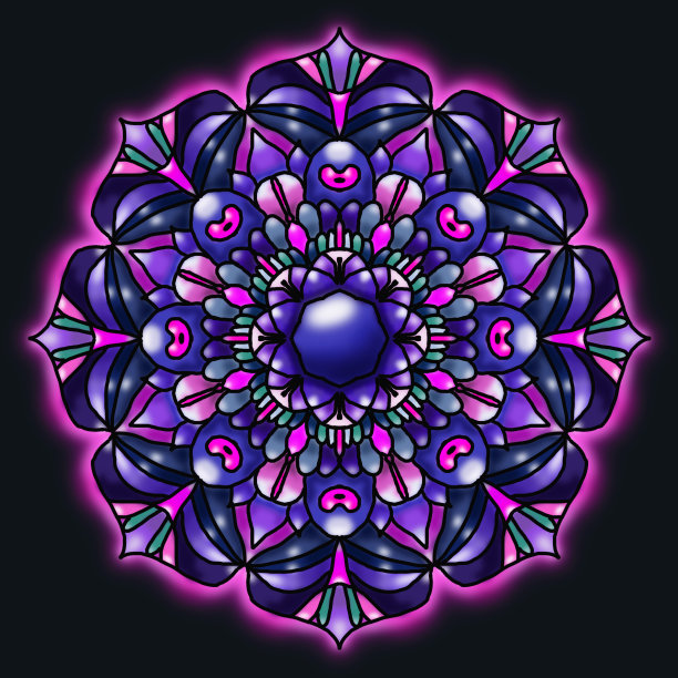 手绘涂鸦曼荼罗。民族曼陀罗与丰富多彩的部落装饰。孤立。明亮的颜色图片下载