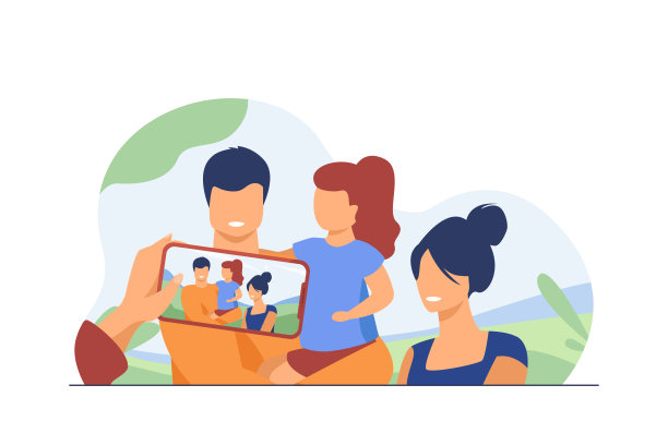 拍全家福的人的手图片下载