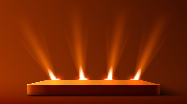 舞台领奖台现场灯光照亮。颁奖典礼的概念。舞台背景。图片下载