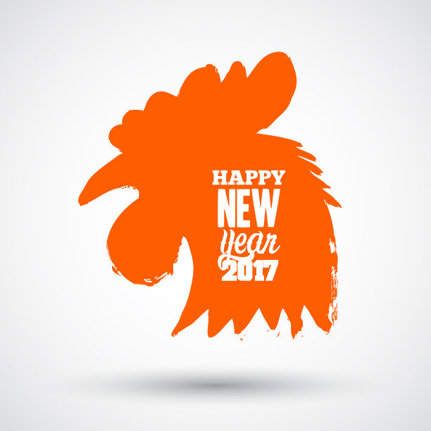 鸡象征中国历法剪影图片下载