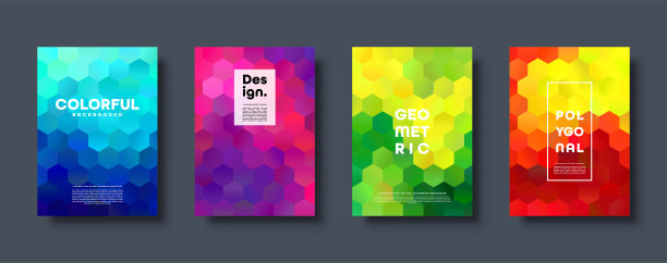 六角形多边形抽象背景。彩色三角形渐变设计。低聚六边形横幅。矢量图图片下载