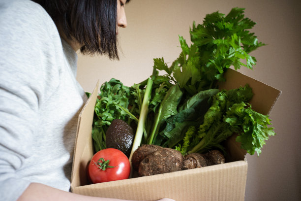 纸箱中什锦蔬菜的运送图片下载