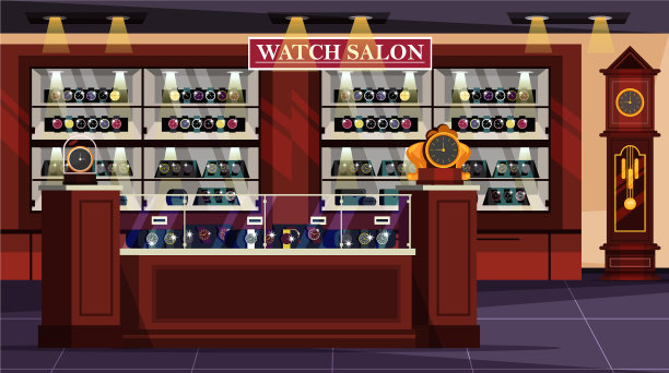 空的手表沙龙店展示室内设计图片下载