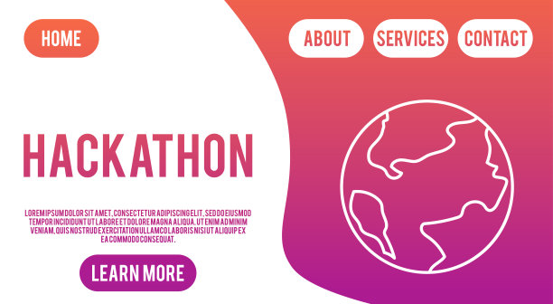 登陆页面模板的应用程序为黑客马拉松一个矢量插图图片下载