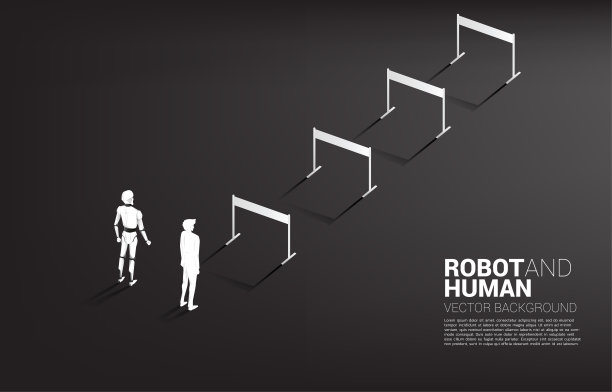 人与机器人的不公平竞赛。图片下载