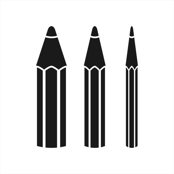 白色背景上的铅笔图标集学校符号图片下载