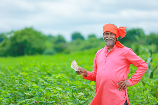 印度农民在农业领域展示金钱图片下载