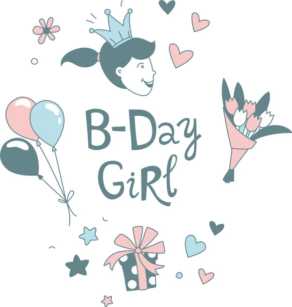 生日快乐，戴着皇冠的女孩图片下载