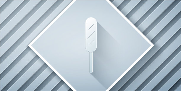 剪纸玉米狗图标孤立在灰色图片下载