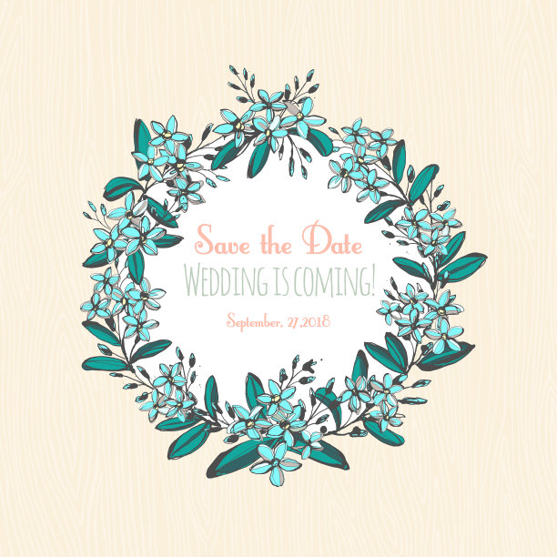 勿忘我蓝花手绘花束图片下载