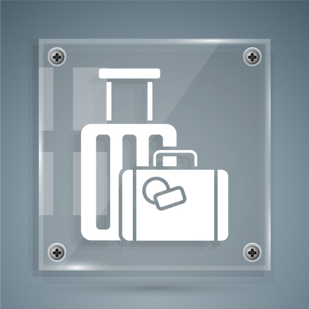 白色旅行箱旅行图标孤立在灰色图片下载