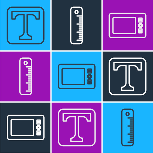设置线条文本图形平板和标尺图标图片下载