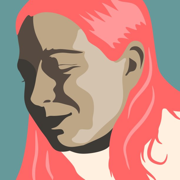 一个女性头部的剪影。图片下载