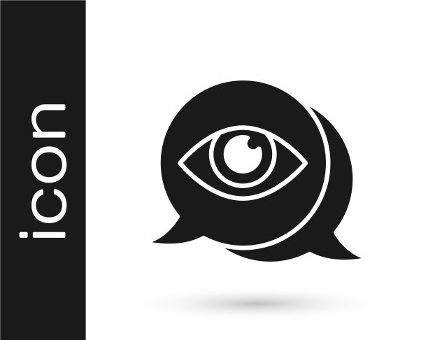 黑眼睛扫描图标孤立在白色背景图片下载