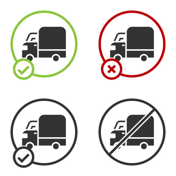 黑色货车货车图标孤立图片下载