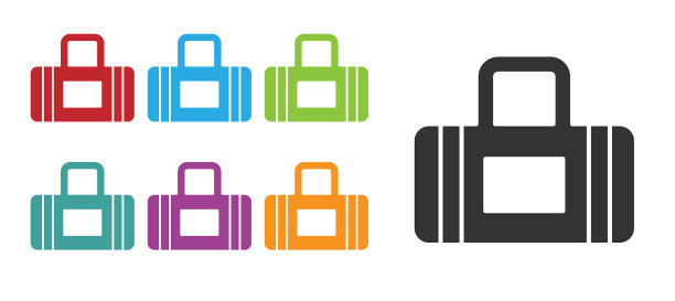 黑色运动包图标孤立的白色背景图片下载