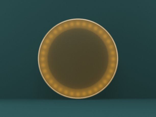 模拟平台的产品展示橙色塑料圆与led灯3D图片下载