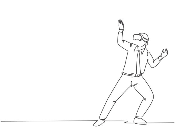 虚拟现实游戏玩家概念单一图片下载