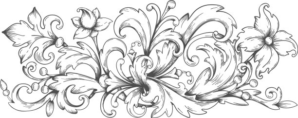 巴洛克雕花纹饰花边图片下载