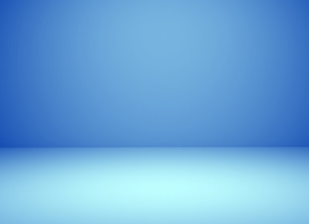 蓝色房间背景，空房间，3d渲染图片下载