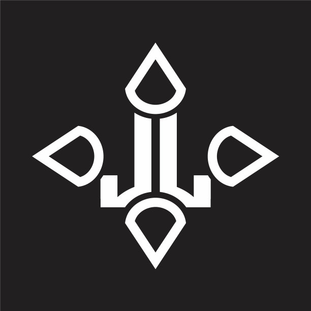 Jl标志用四个圆锥体交织而成图片下载
