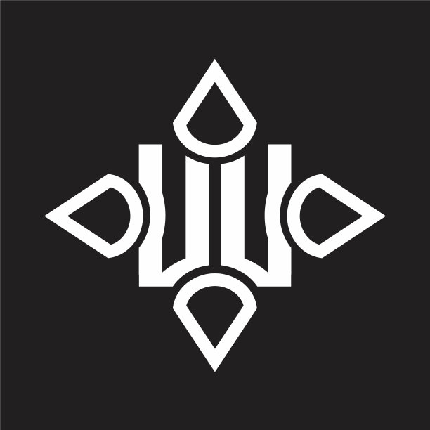 Uu标志用四个圆锥体交织而成图片下载