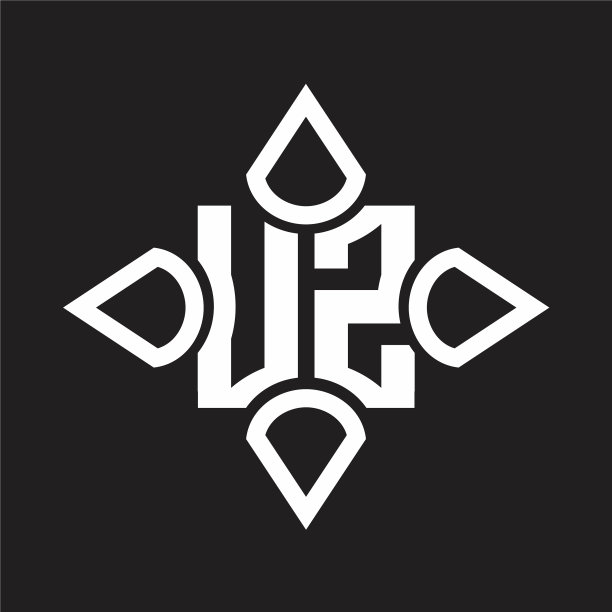 Uz标志由四个圆锥体交织而成图片下载