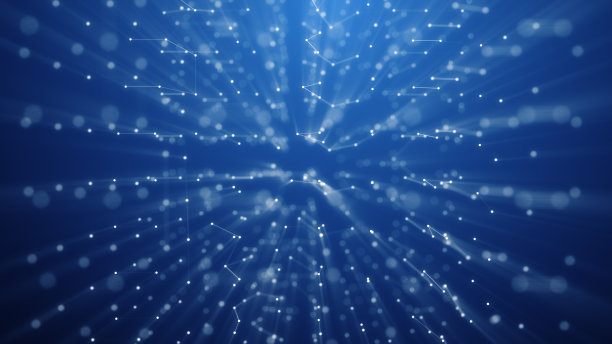 三维渲染的抽象丛背景与连接的线和点。图片下载