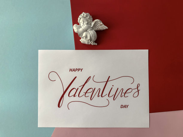 情人节快乐!卡片，在线横幅，贺卡，情人节平躺图片下载