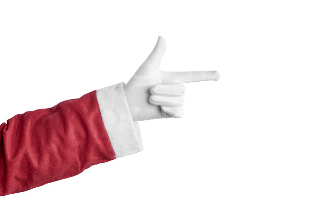 圣诞老人的手指着什么东西图片下载