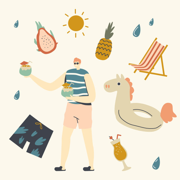 男性特征与椰子或水果新鲜图片下载