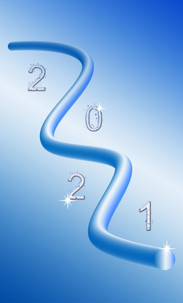 新的2021年在蓝色梯度背景图片下载